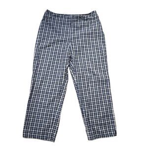 Brooks Brothers stretch  navy plaid crop pant size 8